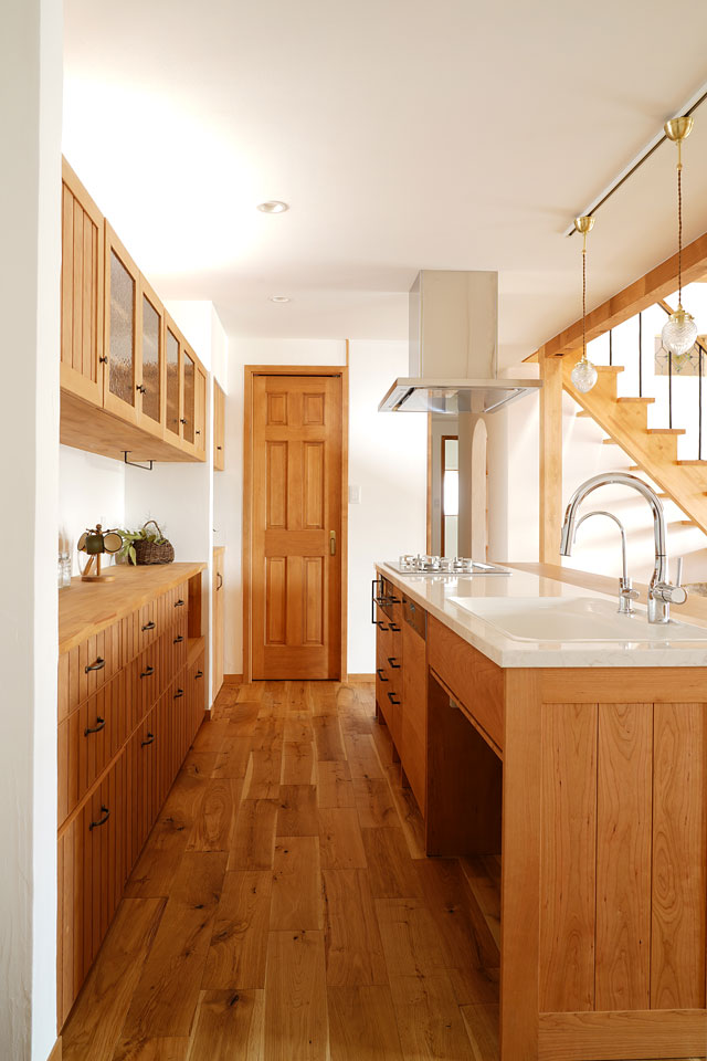 ビルトインガレージのある片流れ屋根の家