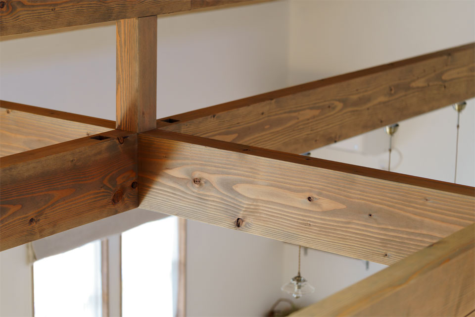 ガーデンシェッドのある片流れ屋根の家